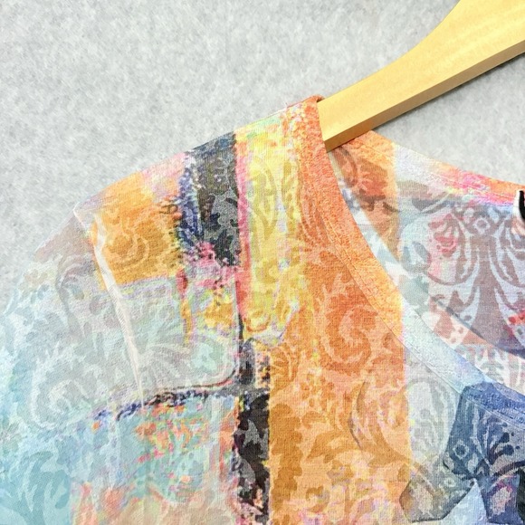 Katharina Marie Long Sleeve Tunic Top XL Multicolor‎ Lightweight Watercolor Art - Picture 4 of 7